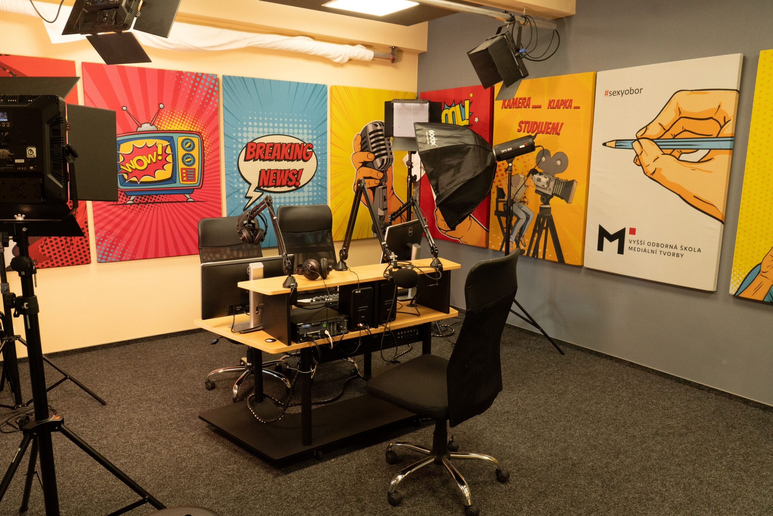Studio na Vyšší odborné škole mediální tvorby v Ostravě.